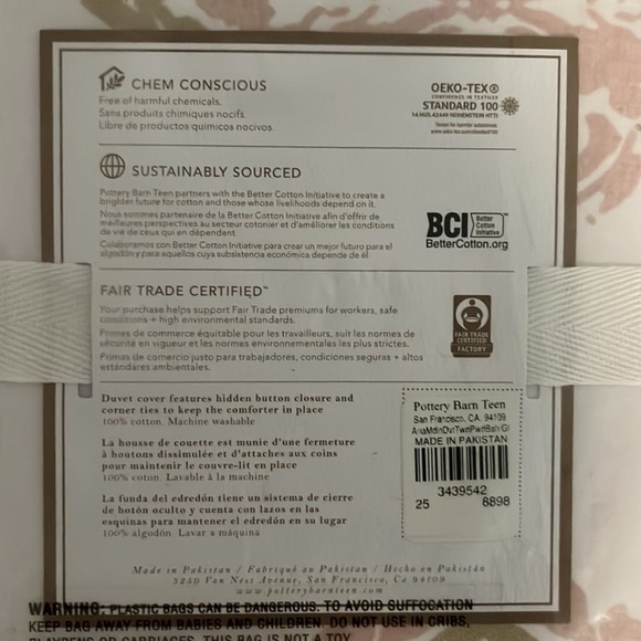 NIP POTTERY BARN Powered Blush Teen Aria Medallion (2) TWIN Cotton Duvet Covers - Picture 4 of 5